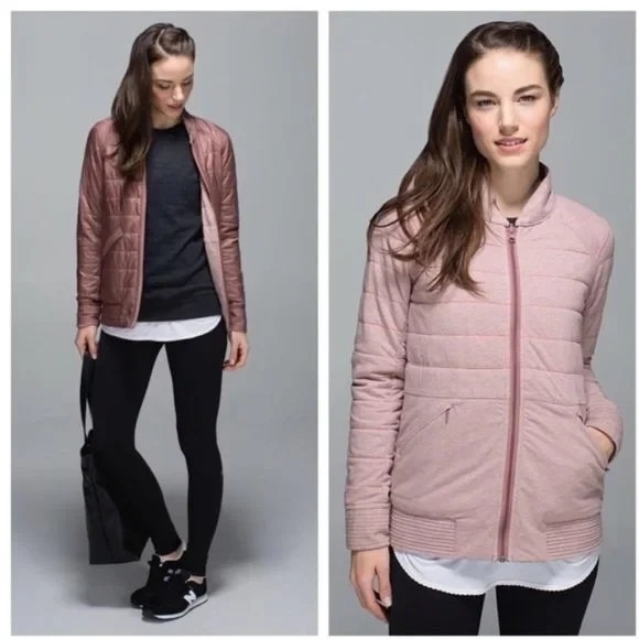 lululemon athletica Jackets & Blazers - Lululemon The Bomb Bomber Reversible‎ Jacket Bark Berry / Heathered Bark Berry 8